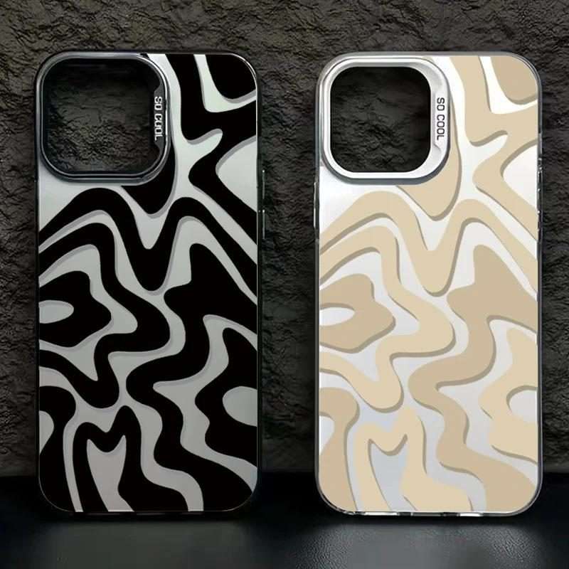 For iPhone 11 Pro Wavy Stripes Pattern Frosted IMD 2-in-1 PC Phone Case(Pink)