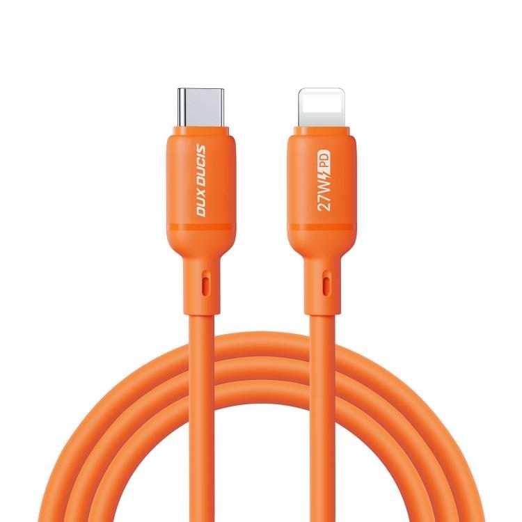 DUX DUCIS SILI Series 27W Type-C to 8 Pin Silicone Data Cable, Length: 1m(Orange)