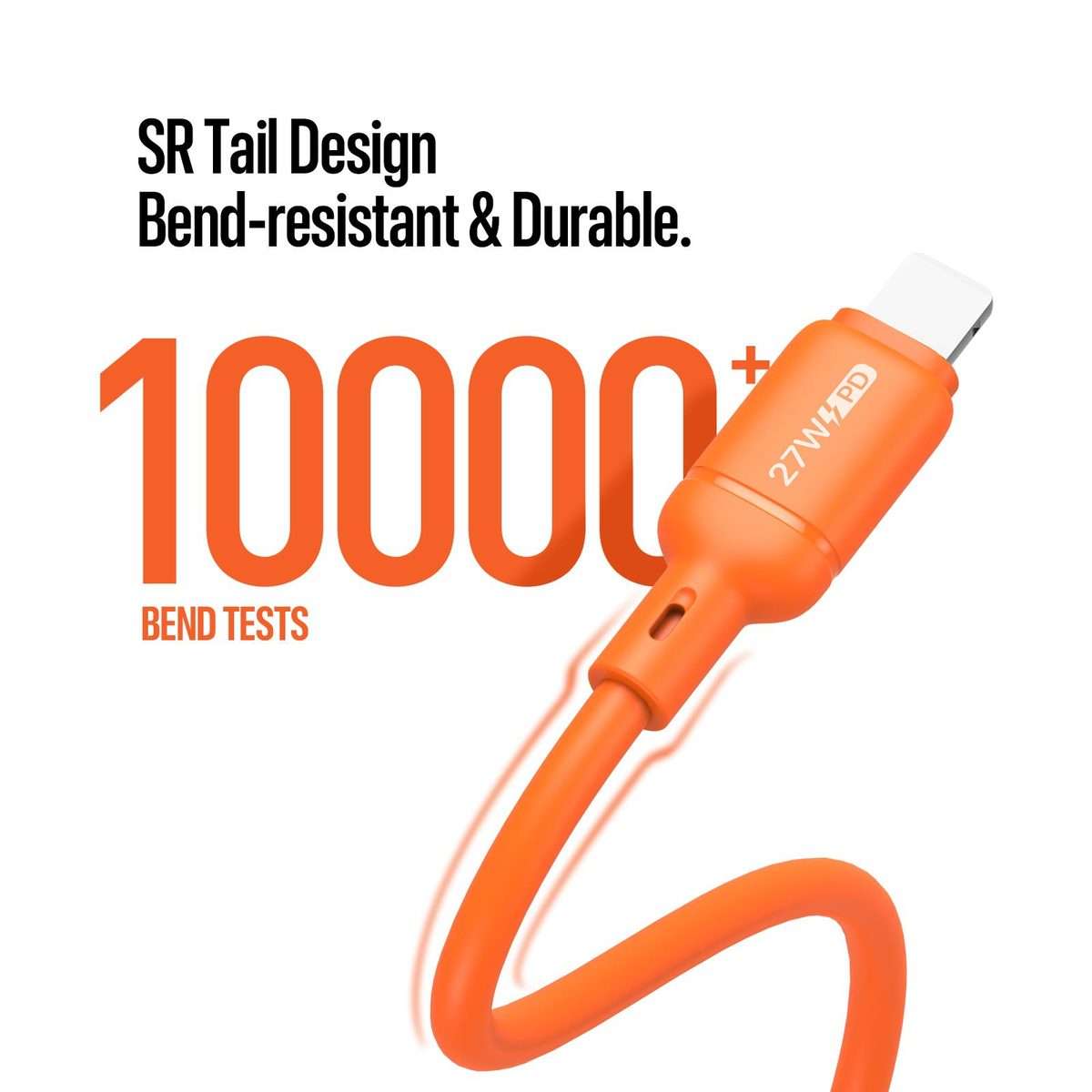 DUX DUCIS SILI Series 27W Type-C to 8 Pin Silicone Data Cable, Length: 1m(Orange)