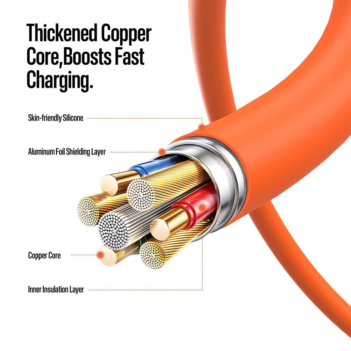 DUX DUCIS SILI Series 27W Type-C to 8 Pin Silicone Data Cable, Length: 1m(Orange)