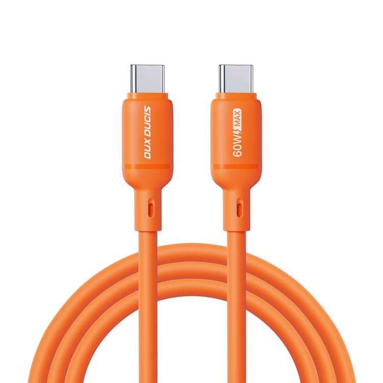 DUX DUCIS SILI Series 60W Type-C to Type-C Silicone Data Cable, Length: 1m(Orange)