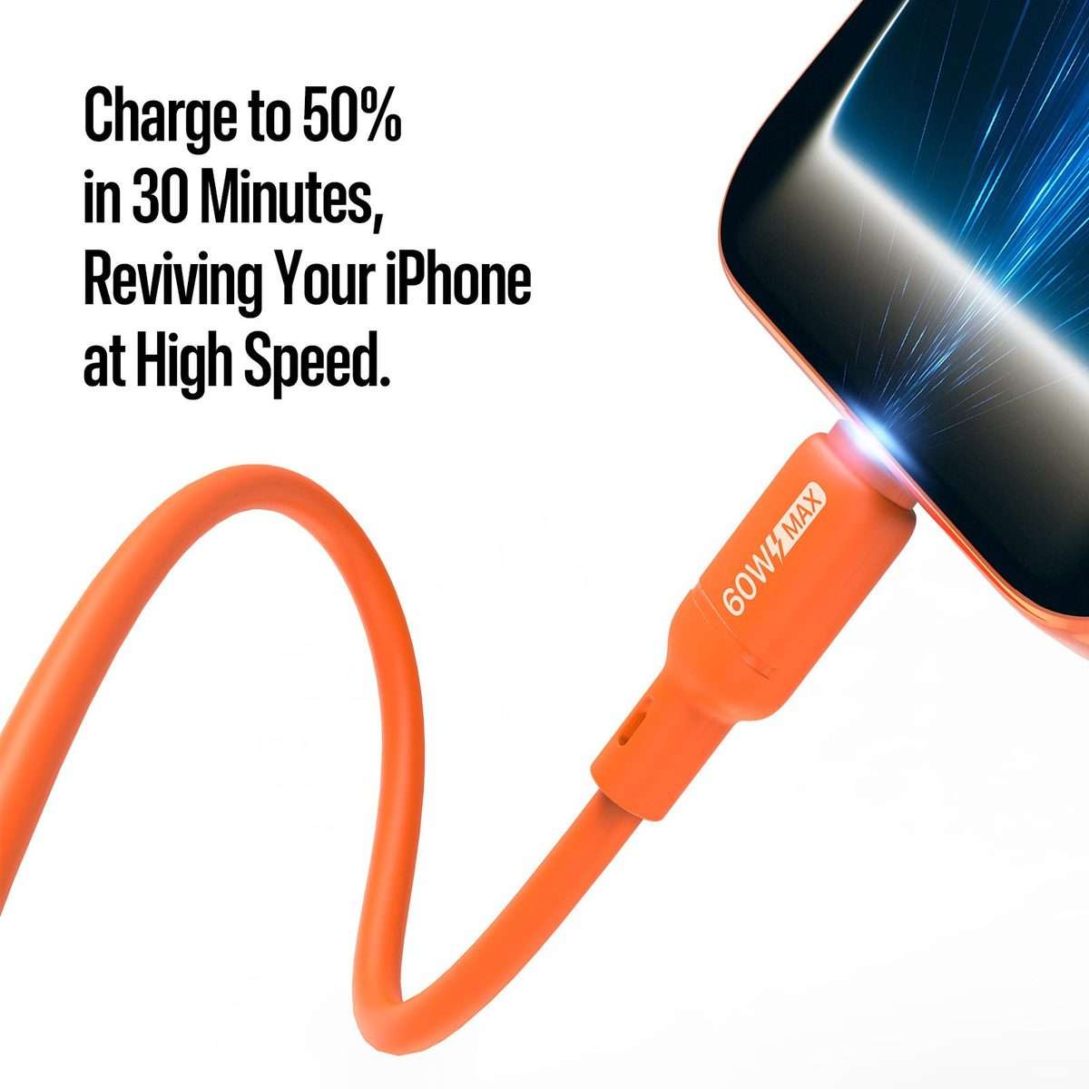 DUX DUCIS SILI Series 60W Type-C to Type-C Silicone Data Cable, Length: 1m(Orange)