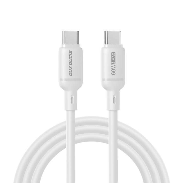DUX DUCIS SILI Series 60W Type-C to Type-C Silicone Data Cable, Length: 1m(White)