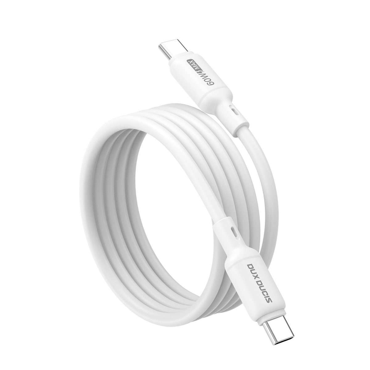 DUX DUCIS SILI Series 60W Type-C to Type-C Silicone Data Cable, Length: 1m(White)