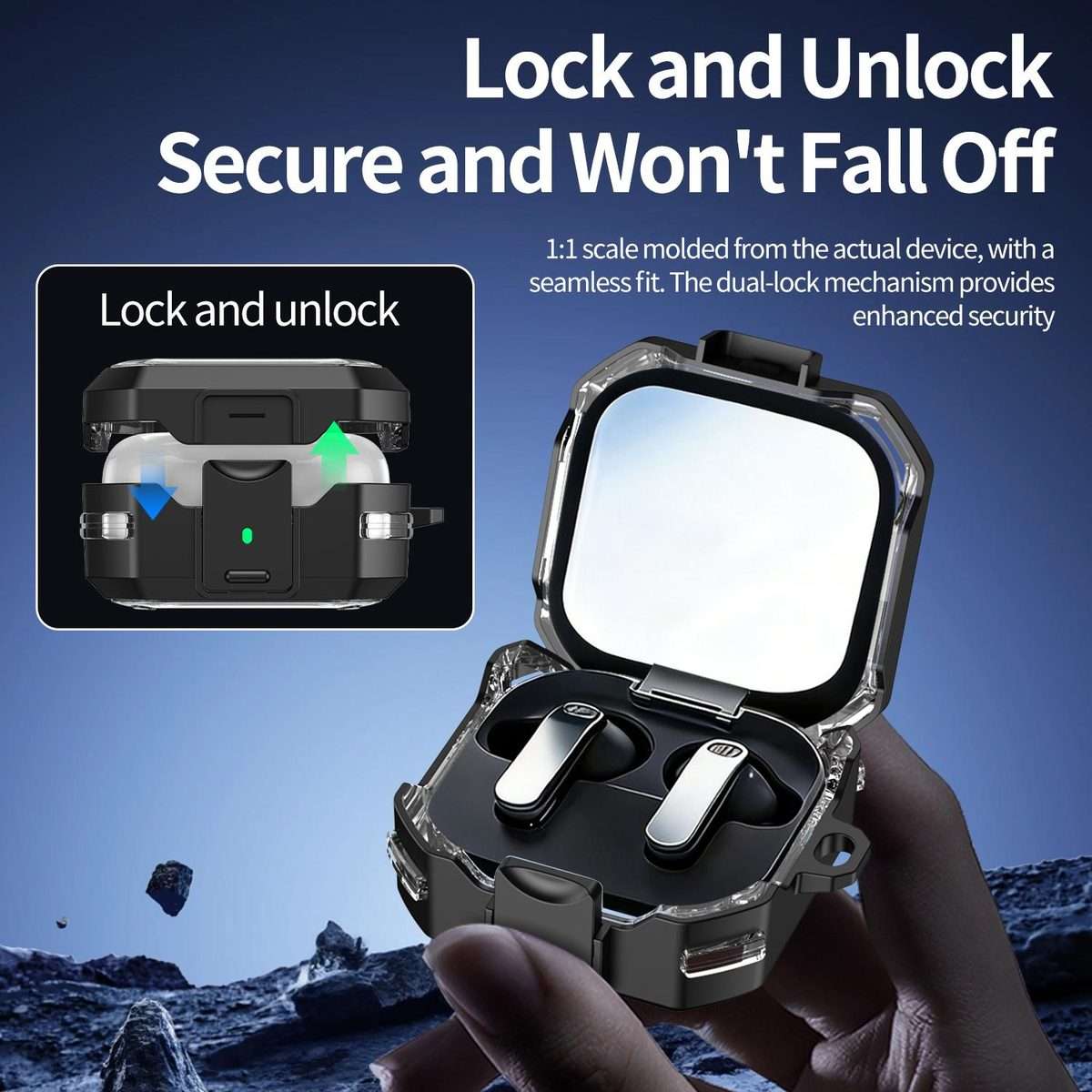For Samsung Galaxy Buds4 / 4 Pro XDcase Rugged Armor Clear View Earphone Case(Black)