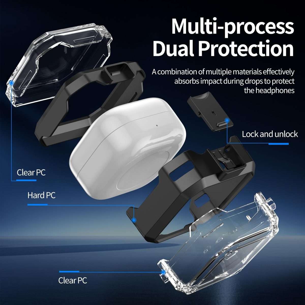 For Samsung Galaxy Buds4 / 4 Pro XDcase Rugged Armor Clear View Earphone Case(Black)