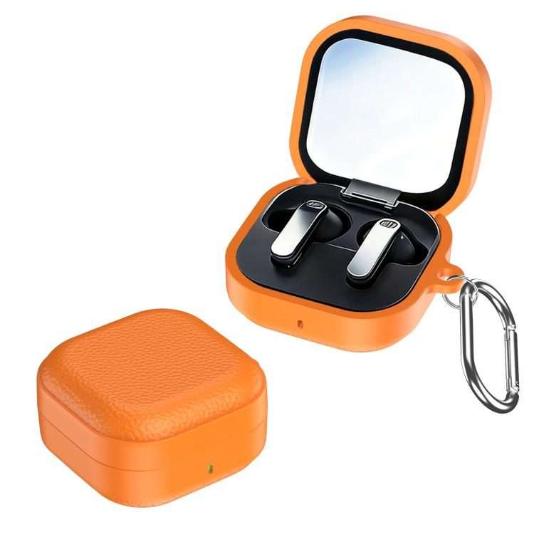 For Samsung Galaxy Buds4 / 4 Pro XDcase Lychee Texture TPU Hybrid PC Earphone Case wi ... (Orange)
