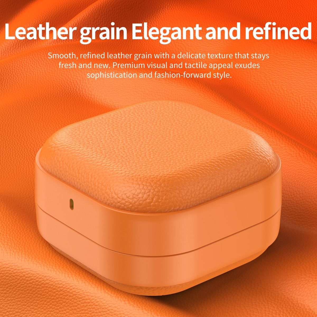 For Samsung Galaxy Buds4 / 4 Pro XDcase Lychee Texture TPU Hybrid PC Earphone Case wi ... (Orange)