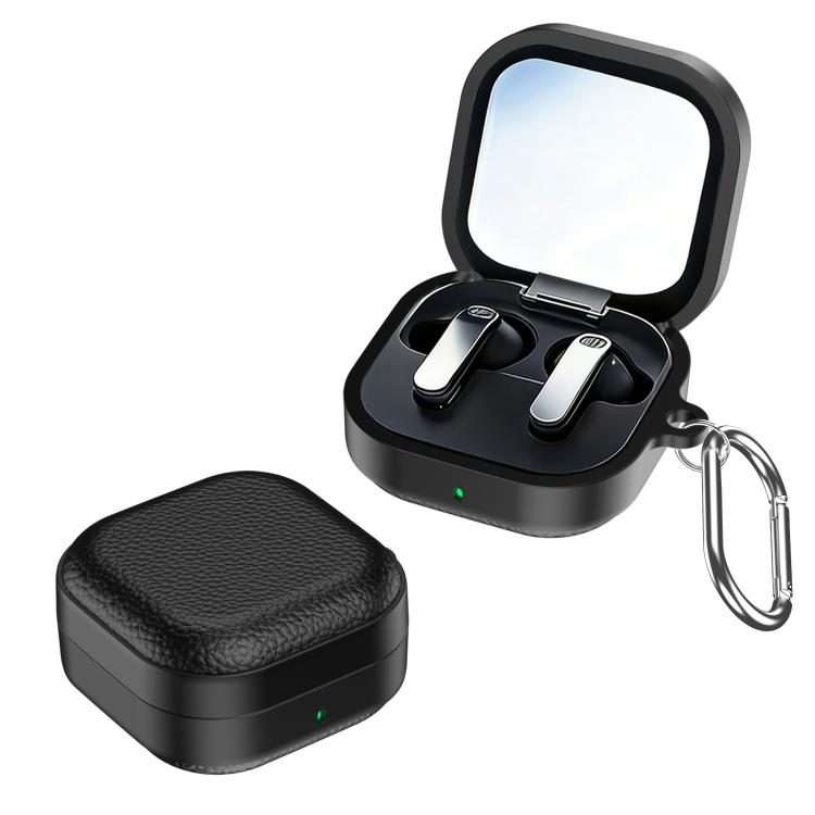 For Samsung Galaxy Buds4 / 4 Pro XDcase Lychee Texture TPU Hybrid PC Earphone Case wit ... (Black)