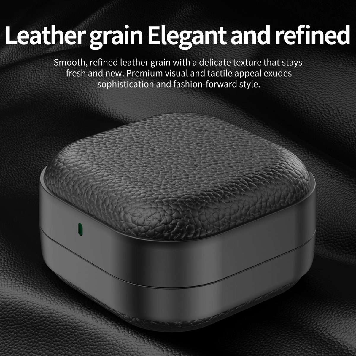 For Samsung Galaxy Buds4 / 4 Pro XDcase Lychee Texture TPU Hybrid PC Earphone Case wit ... (Black)