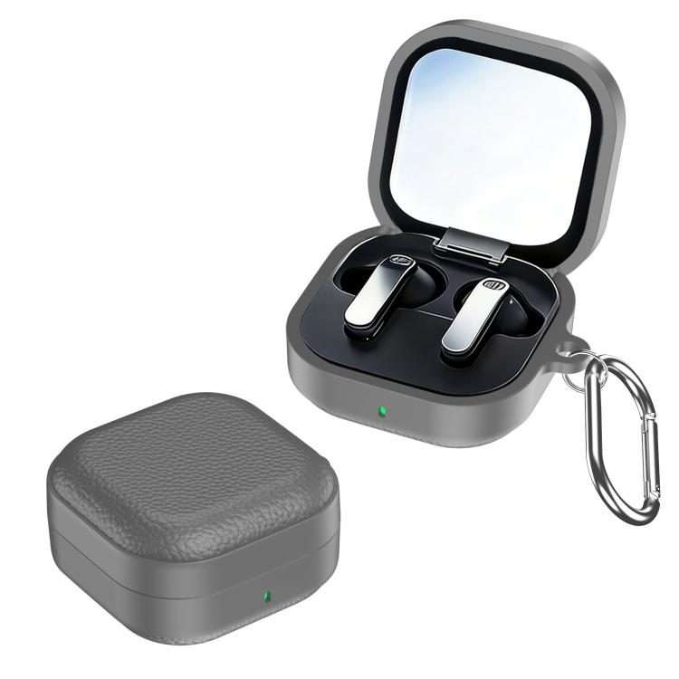 For Samsung Galaxy Buds4 / 4 Pro XDcase Lychee Texture TPU Hybrid PC Earphone Case with Hook(Grey)
