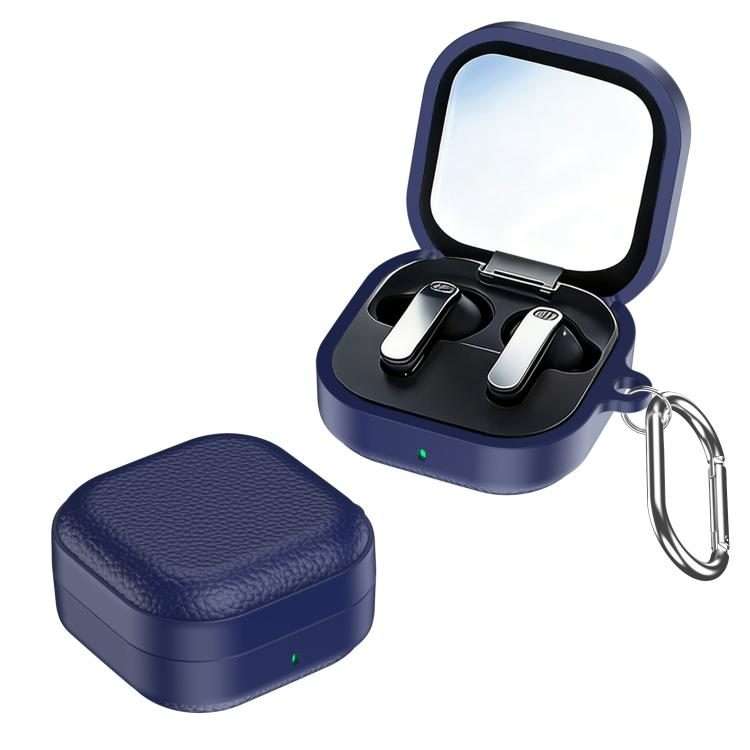 For Samsung Galaxy Buds4 / 4 Pro XDcase Lychee Texture TPU Hybrid PC Earphone Case with Hook(Blue)