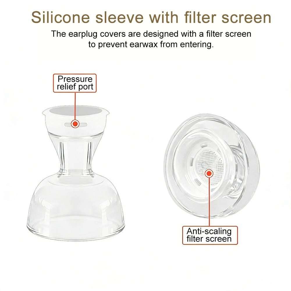 For AirPods Pro 1 / 2 XDcase 4 Pairs Replacement Liquid Silicone Ear Tips, XS/S ... (Transparent)