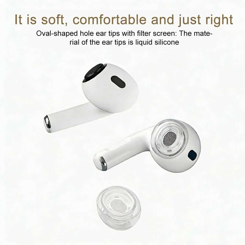 For AirPods Pro 1 / 2 XDcase 4 Pairs Replacement Liquid Silicone Ear Tips, XS/S ... (Transparent)
