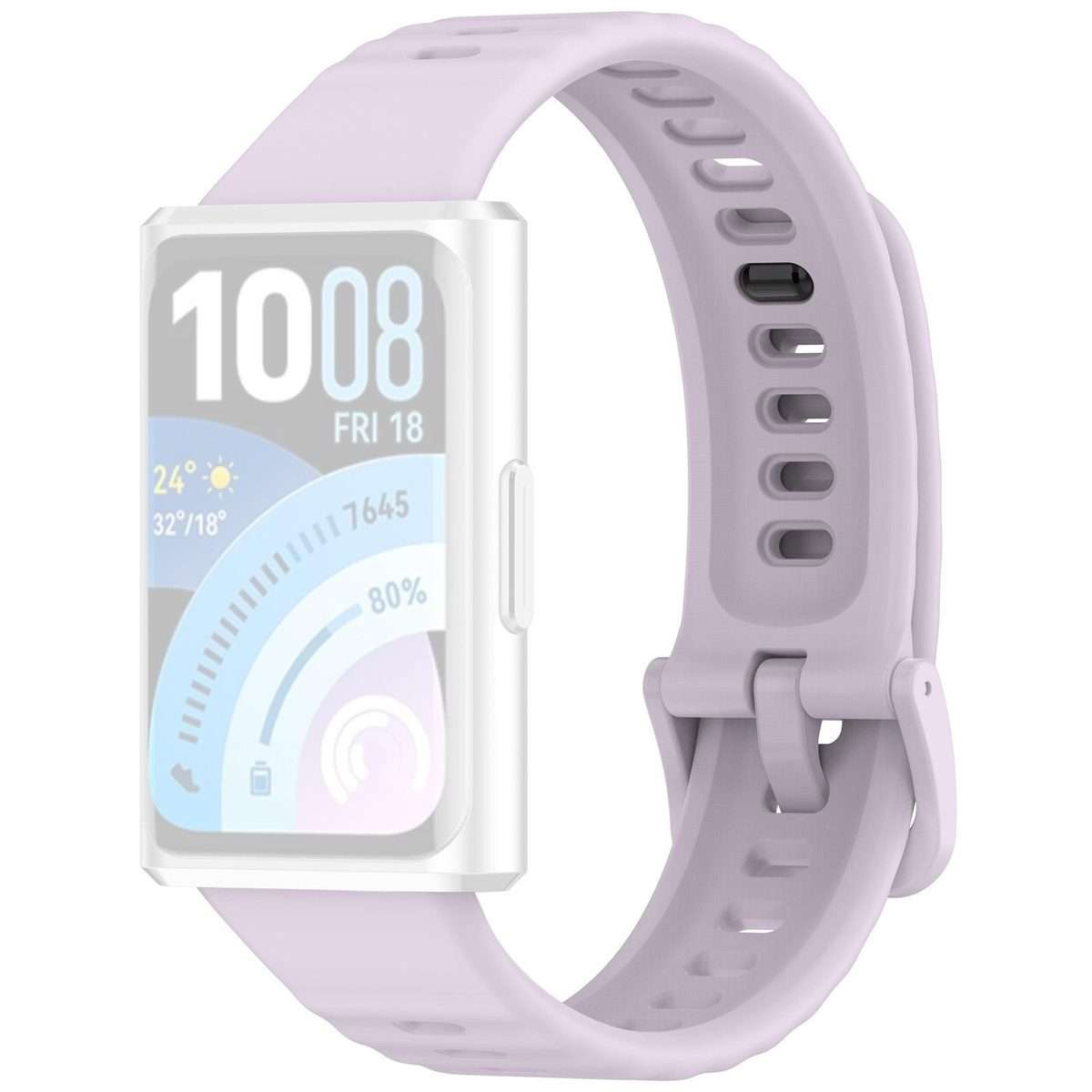 For Huawei Band 11 Pro / 11 xDfind Wavy Texture Silicone Watch Band(Light Purple)