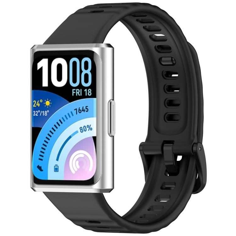 For Huawei Band 11 Pro / 11 xDfind Wavy Texture Silicone Watch Band(Black)