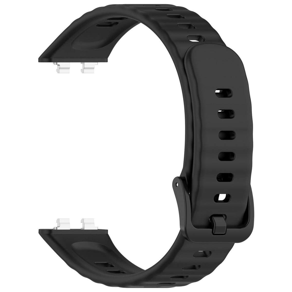 For Huawei Band 11 Pro / 11 xDfind Wavy Texture Silicone Watch Band(Black)