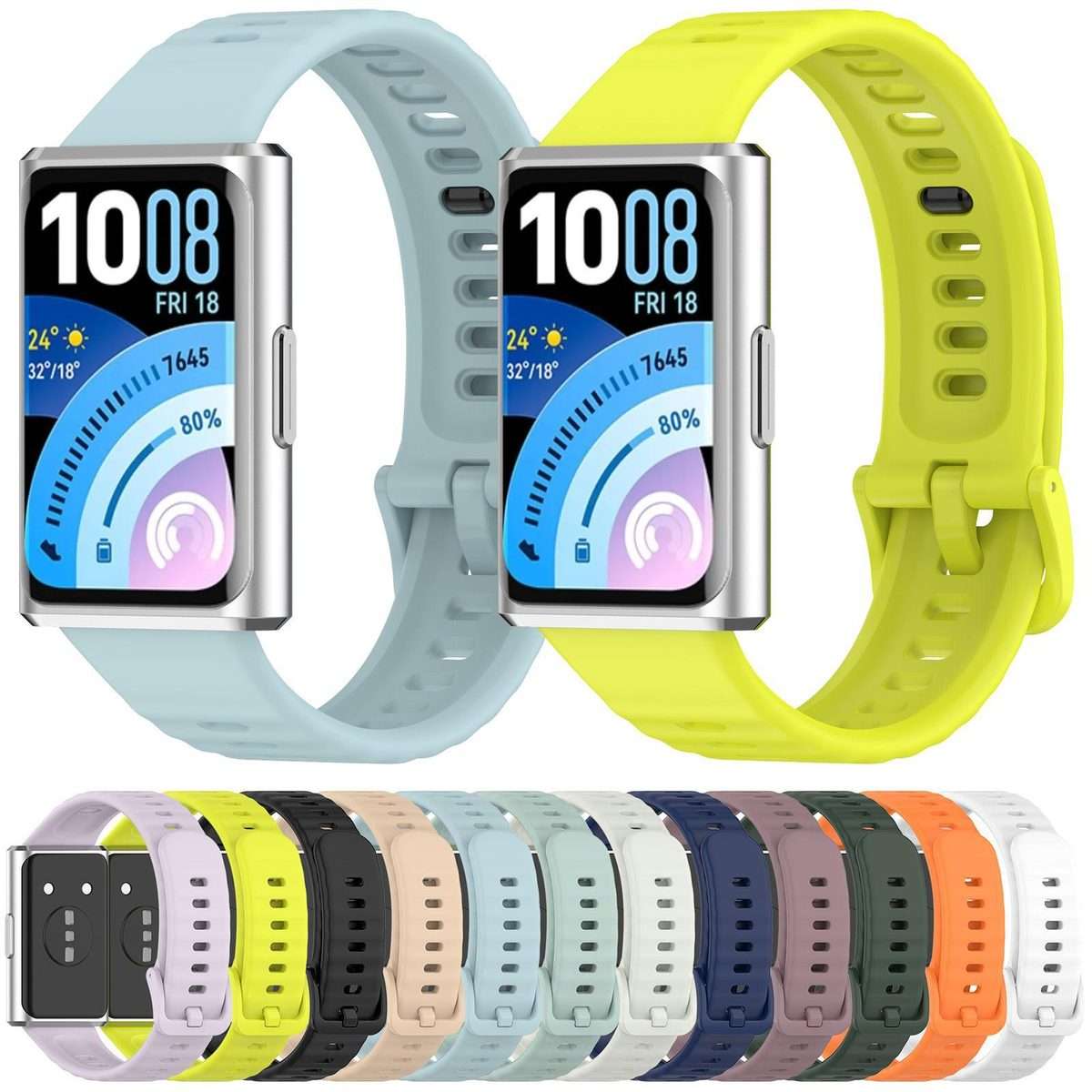 For Huawei Band 11 Pro / 11 xDfind Wavy Texture Silicone Watch Band(Black)