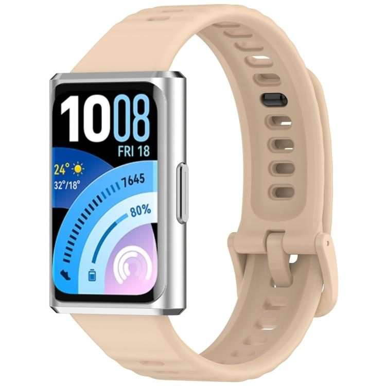 For Huawei Band 11 Pro / 11 xDfind Wavy Texture Silicone Watch Band(Light Pink)