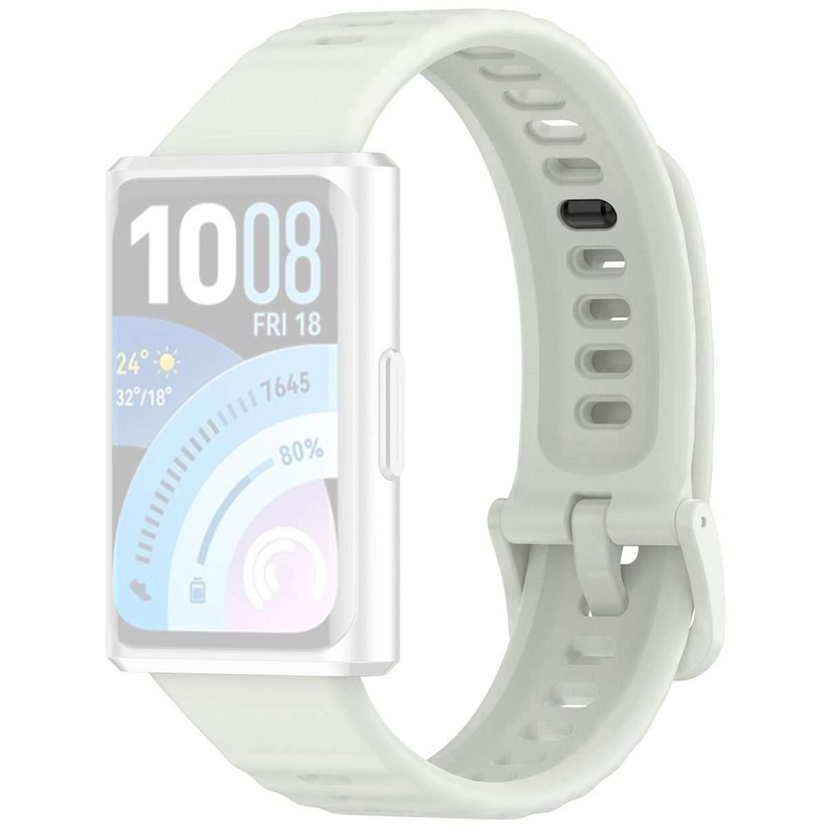 For Huawei Band 11 Pro / 11 xDfind Wavy Texture Silicone Watch Band(Ivory White)