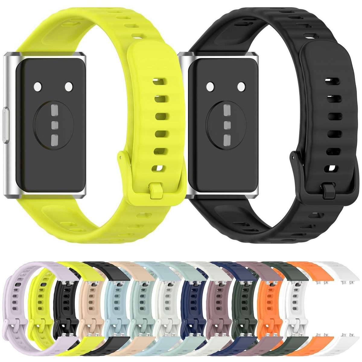 For Huawei Band 11 Pro / 11 xDfind Wavy Texture Silicone Watch Band(Ivory White)