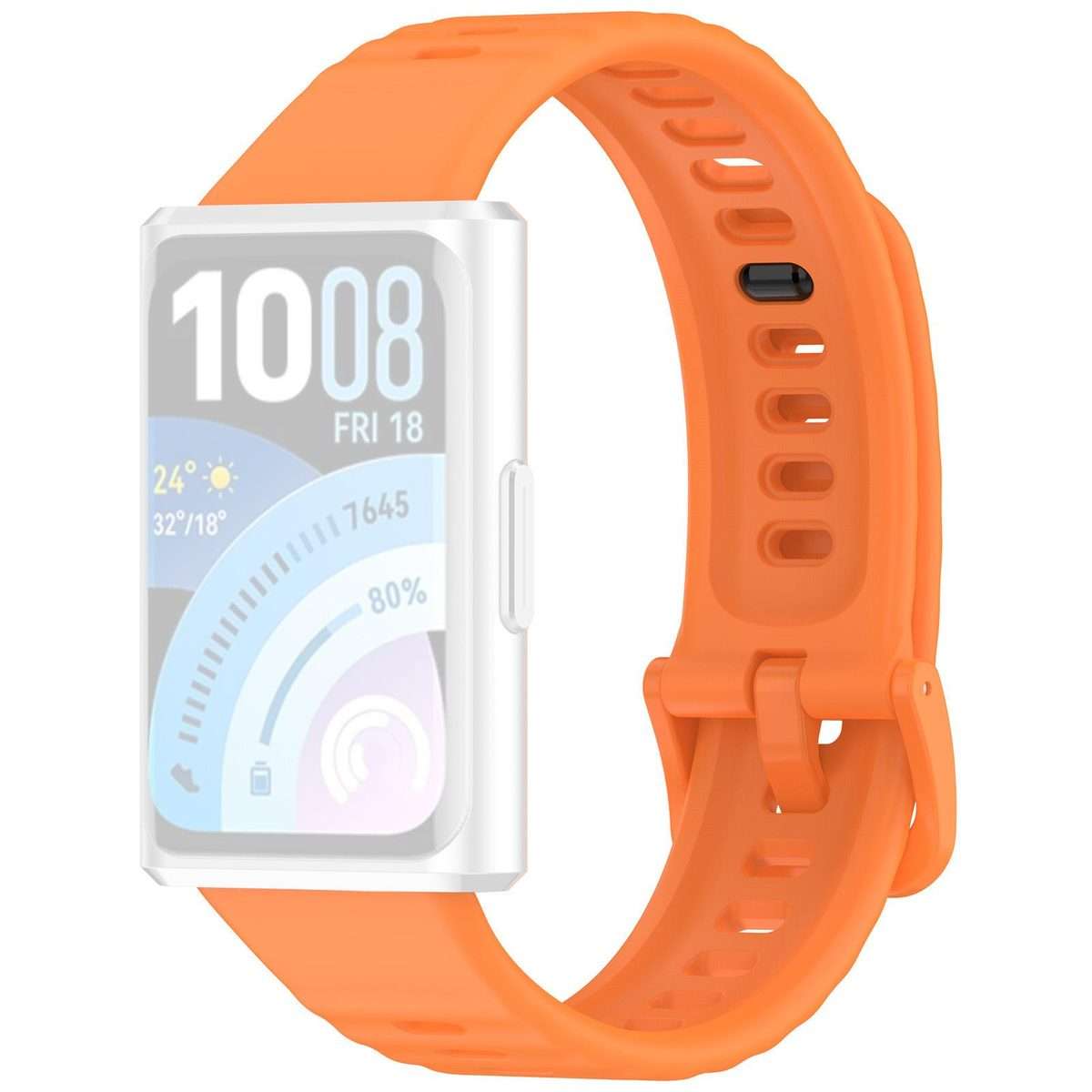 For Huawei Band 11 Pro / 11 xDfind Wavy Texture Silicone Watch Band(Orange)