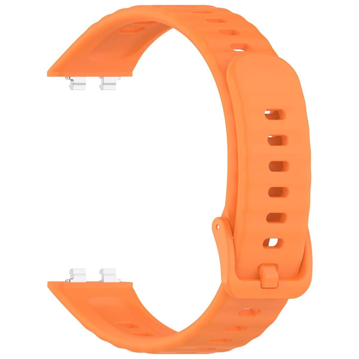 For Huawei Band 11 Pro / 11 xDfind Wavy Texture Silicone Watch Band(Orange)