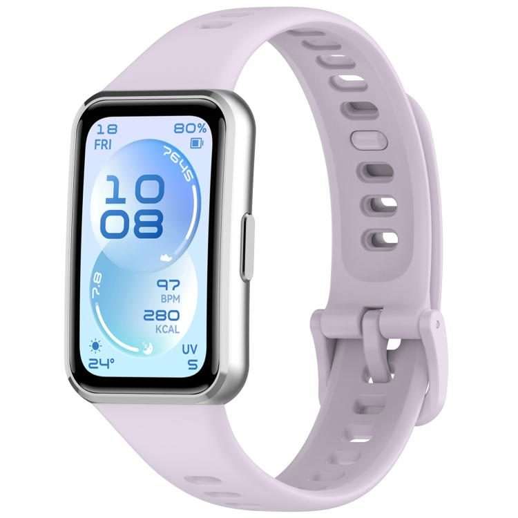 For Huawei Band 11 Pro / 11 xDfind Smooth Solid-Color Breathable Silicone Watch Band(Light Purple)
