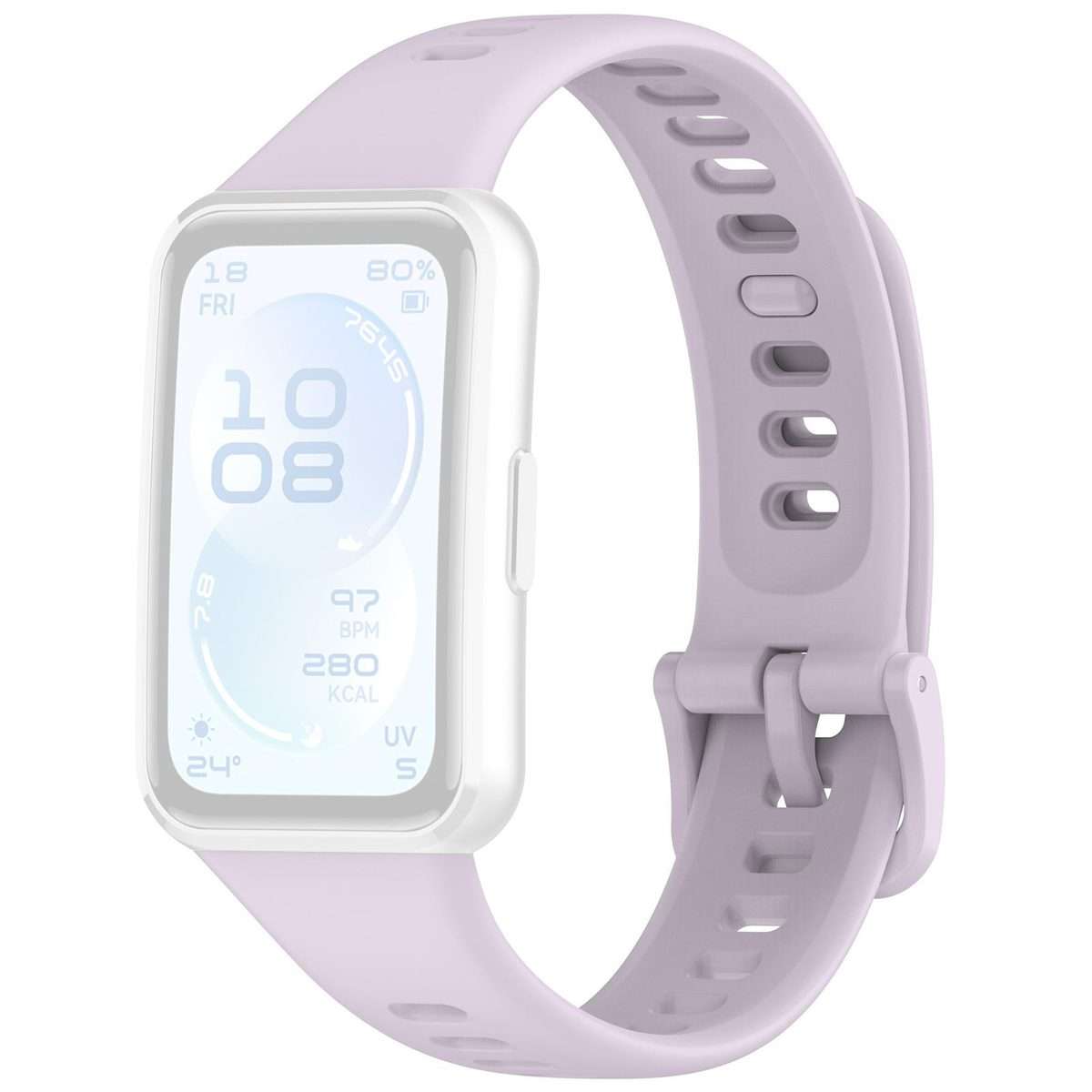 For Huawei Band 11 Pro / 11 xDfind Smooth Solid-Color Breathable Silicone Watch Band(Light Purple)