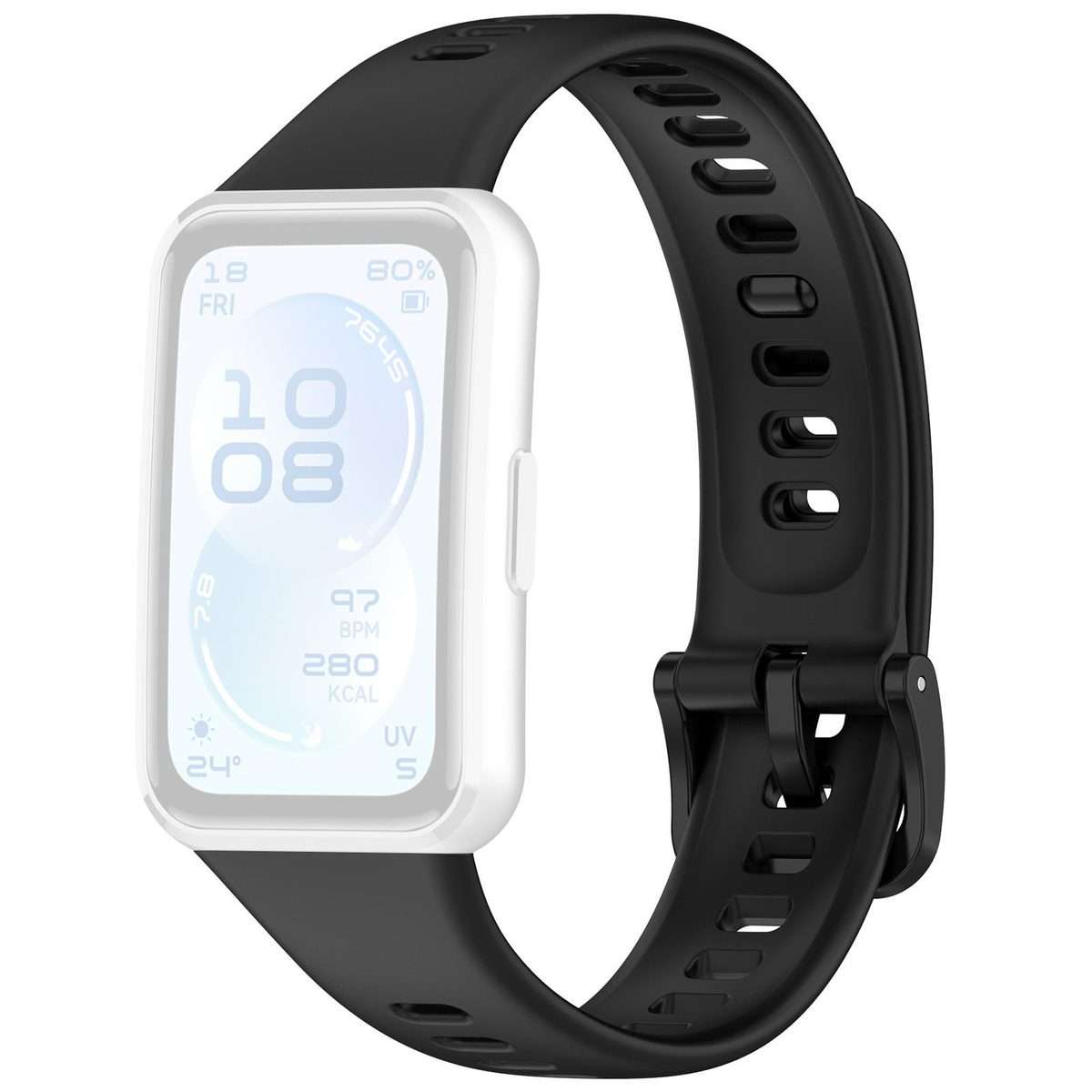 For Huawei Band 11 Pro / 11 xDfind Smooth Solid-Color Breathable Silicone Watch Band(Black)