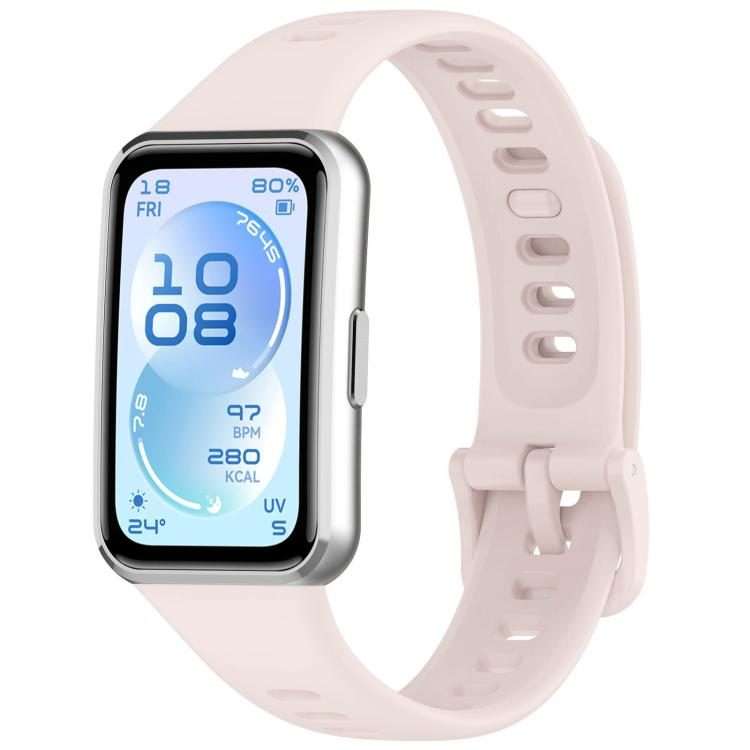 For Huawei Band 11 Pro / 11 xDfind Smooth Solid-Color Breathable Silicone Watch Band(Light Pink)