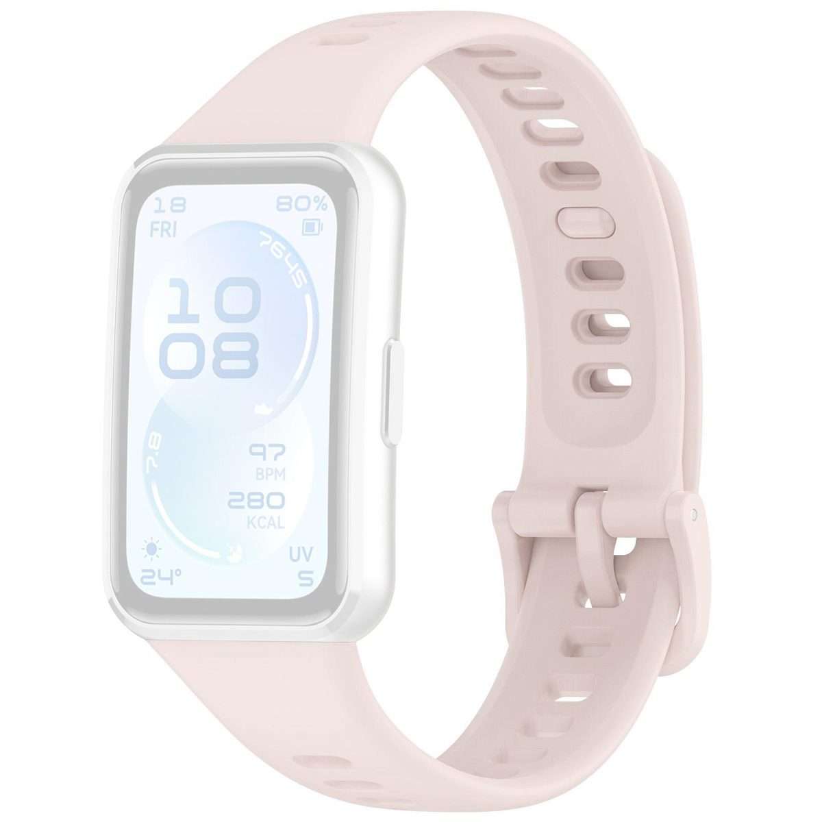 For Huawei Band 11 Pro / 11 xDfind Smooth Solid-Color Breathable Silicone Watch Band(Light Pink)