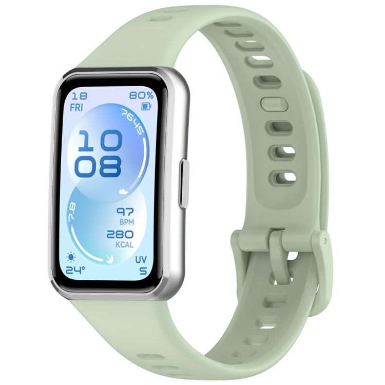 For Huawei Band 11 Pro / 11 xDfind Smooth Solid-Color Breathable Silicone Wat ... (Official Green)
