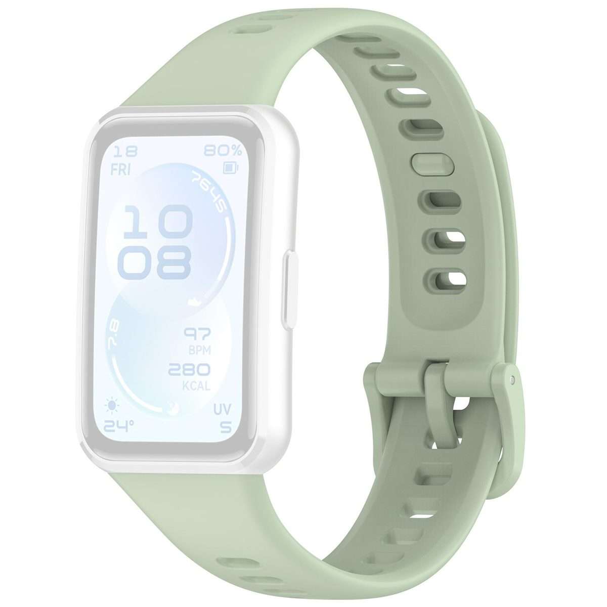 For Huawei Band 11 Pro / 11 xDfind Smooth Solid-Color Breathable Silicone Wat ... (Official Green)