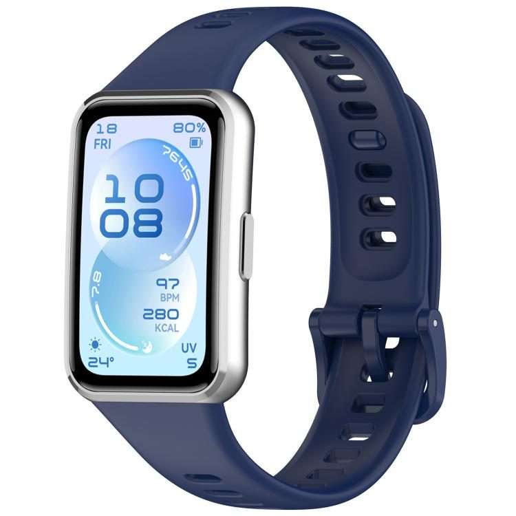 For Huawei Band 11 Pro / 11 xDfind Smooth Solid-Color Breathable Silicone Watc ... (Midnight Blue)
