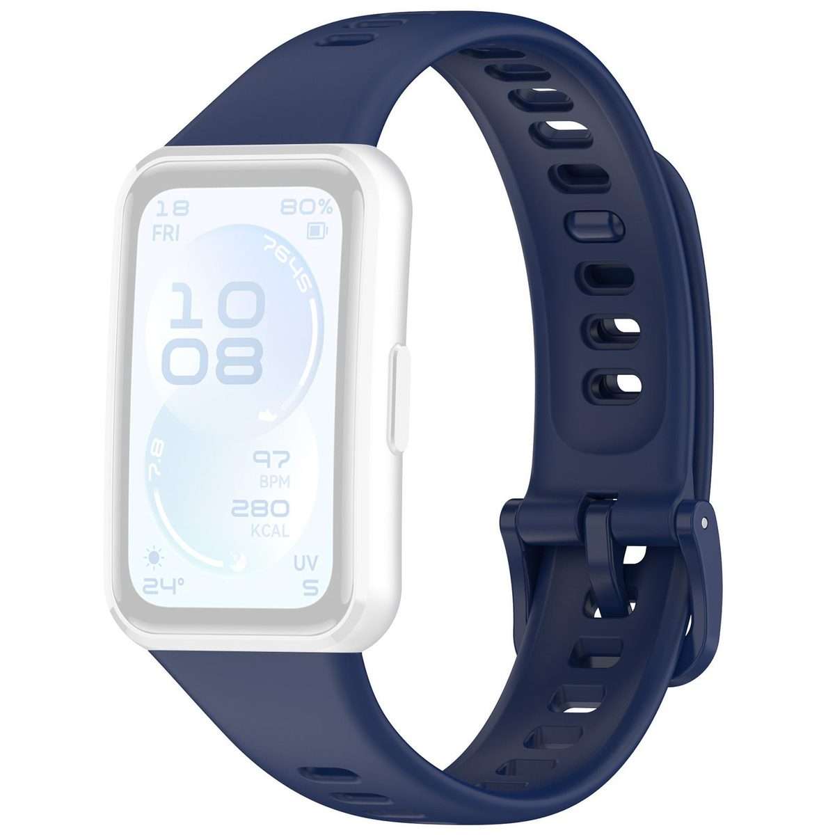 For Huawei Band 11 Pro / 11 xDfind Smooth Solid-Color Breathable Silicone Watc ... (Midnight Blue)