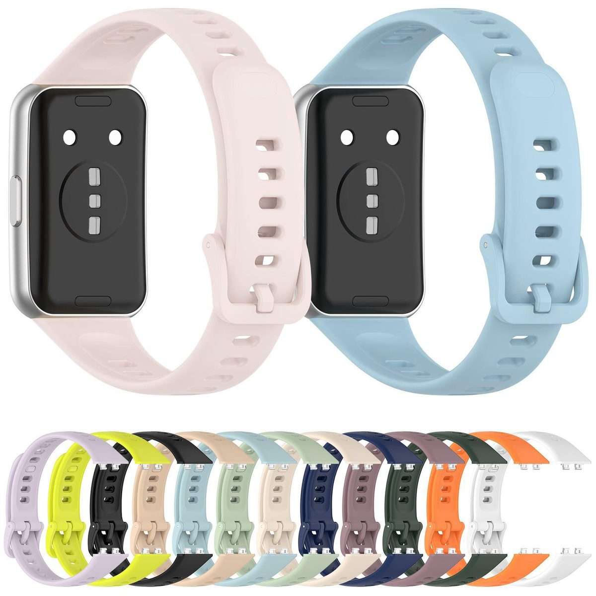 For Huawei Band 11 Pro / 11 xDfind Smooth Solid-Color Breathable Silicone Watc ... (Midnight Blue)