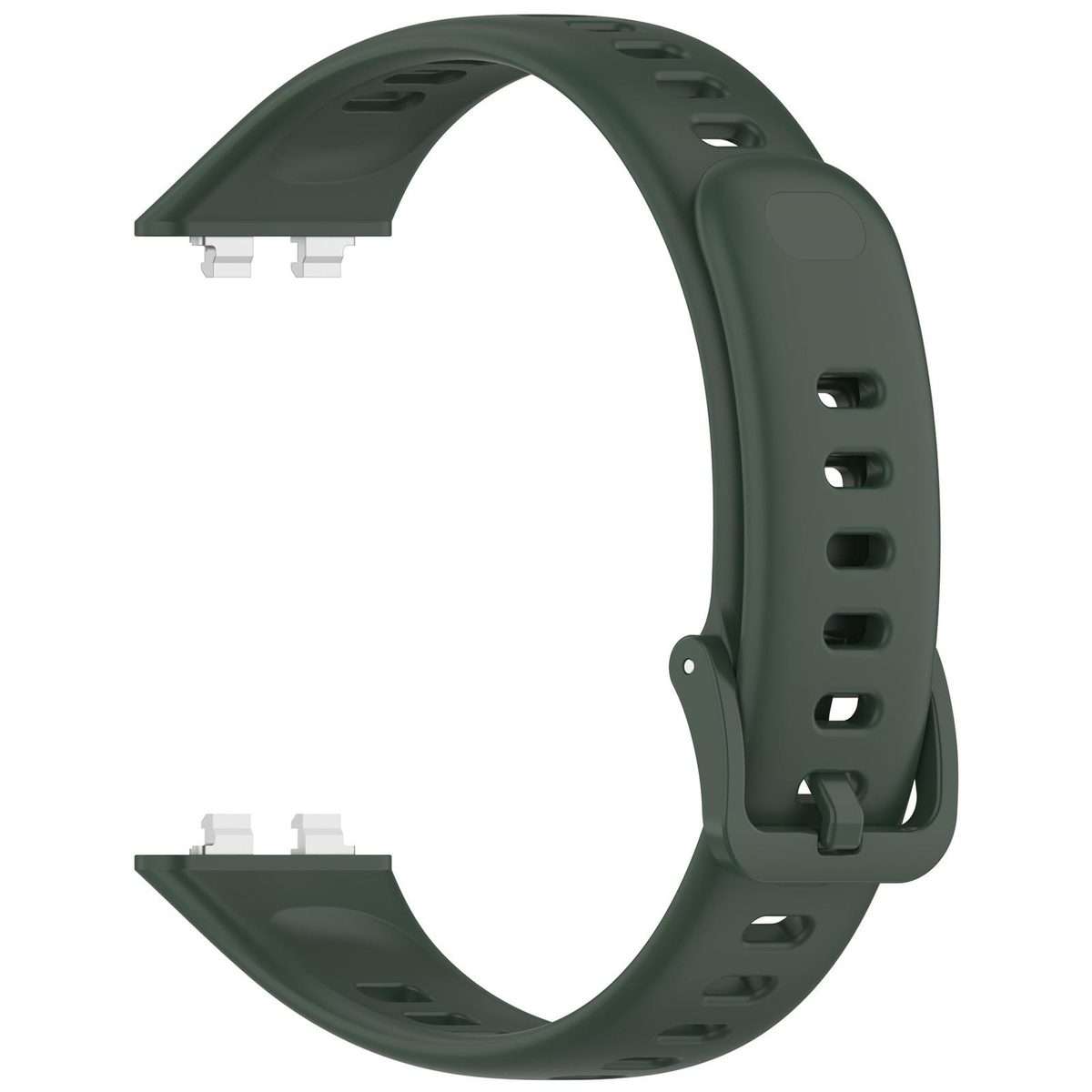 For Huawei Band 11 Pro / 11 xDfind Smooth Solid-Color Breathable Silicone Watch Band(Dark Green)