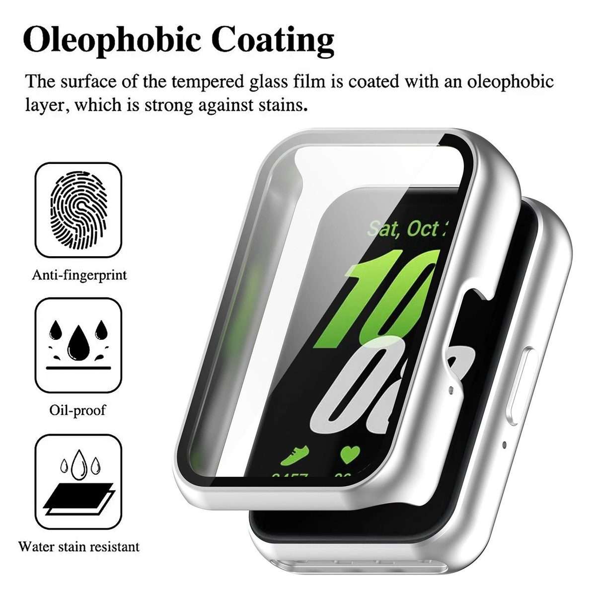 For Huawei Band 11 Pro / 11 xDfind Tempered Film Integrated PC Watch Protective Case(Matte Silver)