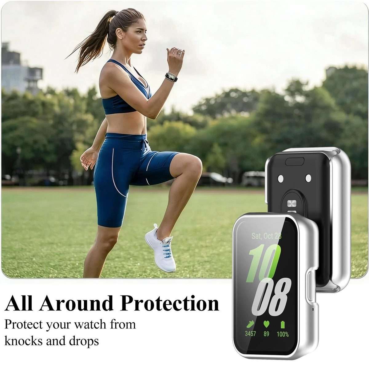 For Huawei Band 11 Pro / 11 xDfind Tempered Film Integrated PC Watch Protective Case(Matte Silver)