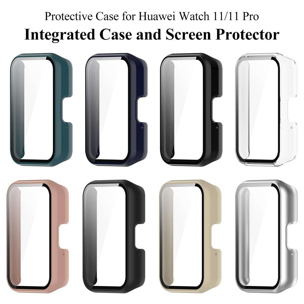 For Huawei Band 11 Pro / 11 xDfind Tempered Film Integrated PC Watch Protective Case(Matte Silver)