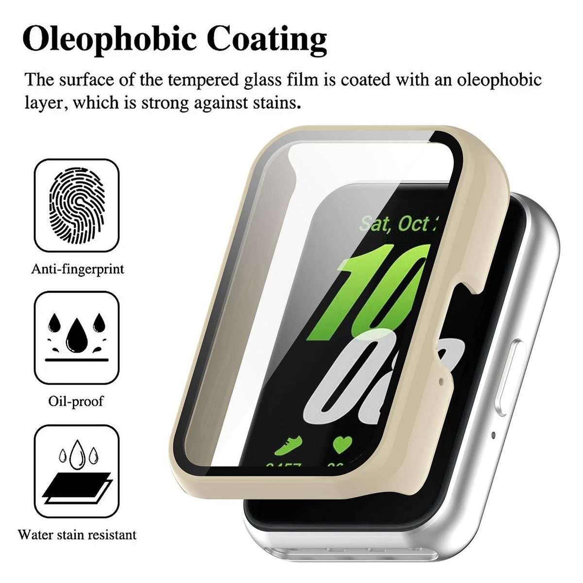 For Huawei Band 11 Pro / 11 xDfind Tempered Film Integrated PC Watch Protective Case(Ivory)