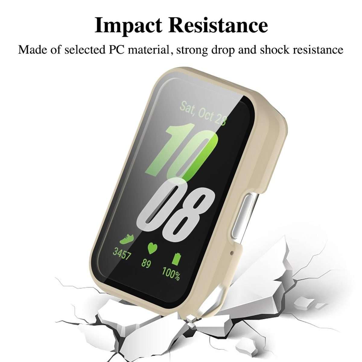 For Huawei Band 11 Pro / 11 xDfind Tempered Film Integrated PC Watch Protective Case(Ivory)