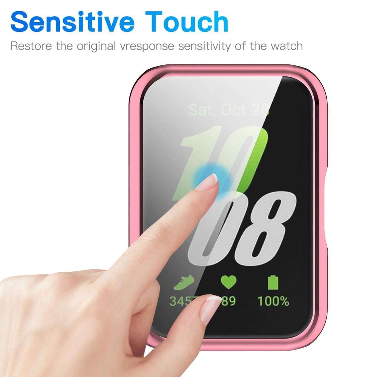 For Huawei Band 11 Pro / 11 xDfind Full-Coverage Electroplated TPU Watch Case(Pink)