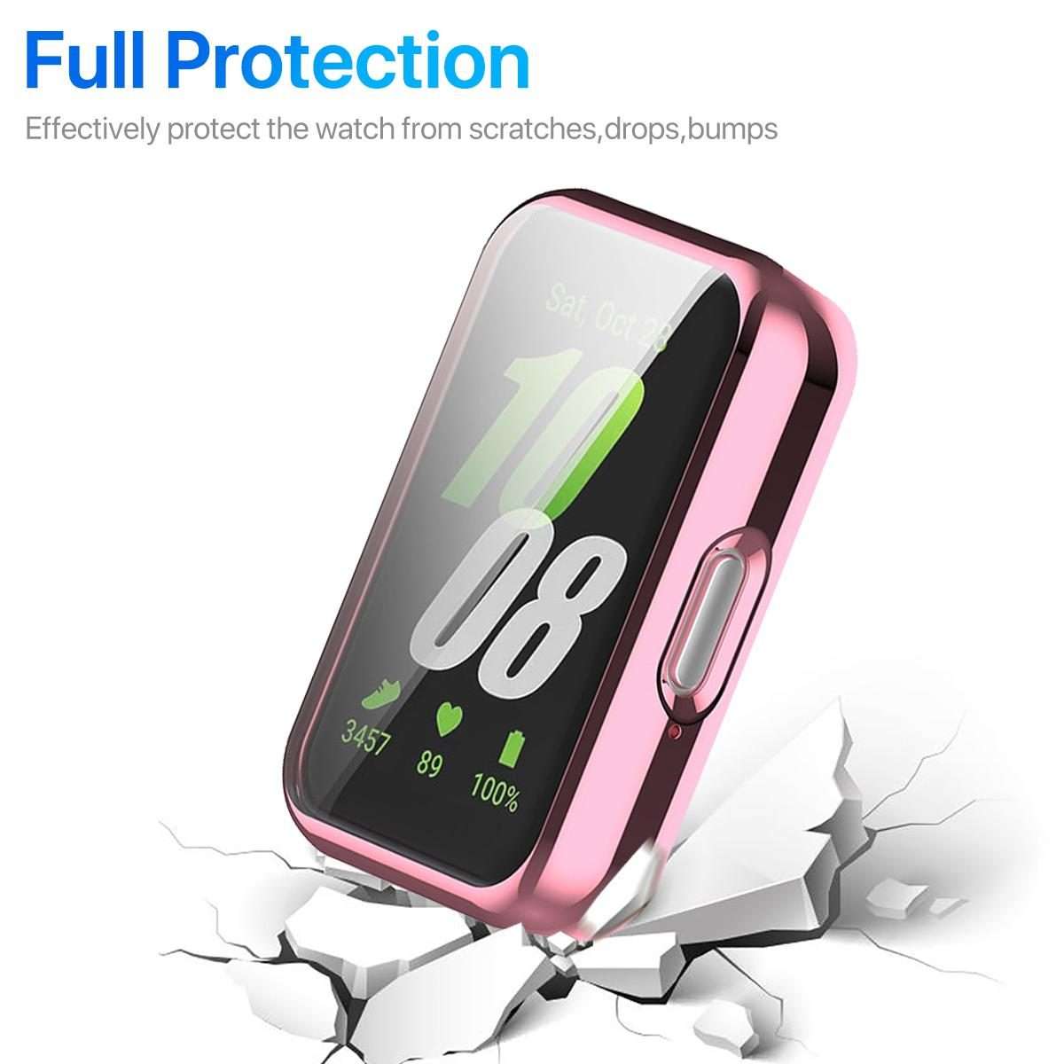 For Huawei Band 11 Pro / 11 xDfind Full-Coverage Electroplated TPU Watch Case(Pink)