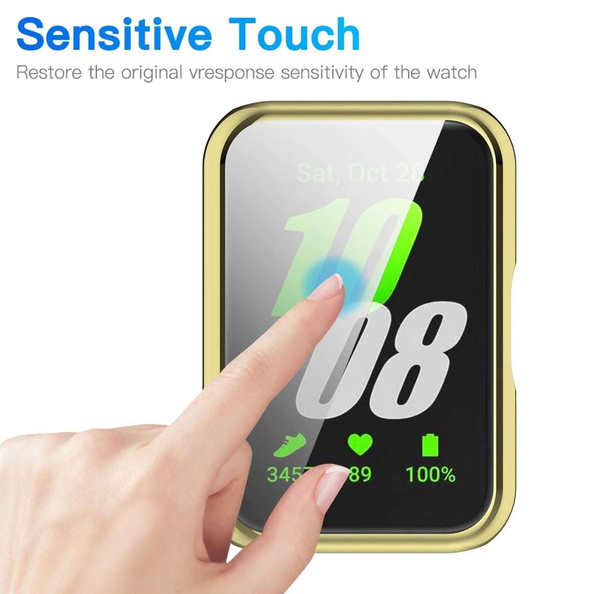 For Huawei Band 11 Pro / 11 xDfind Full-Coverage Electroplated TPU Watch Case(Gold)