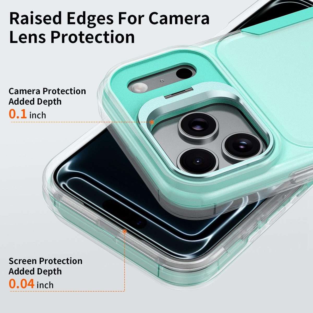 For iPhone 17 Pro Max Traveler Lens Frame Holder Phone Case(Semi-transparent Green)