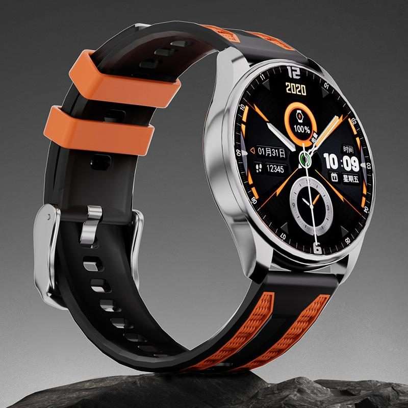 22mm xDfind Dual-color Silicone Watch Band(Black Orange)