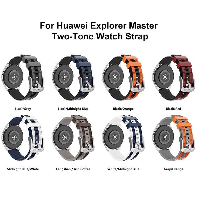 22mm xDfind Dual-color Silicone Watch Band(Black Orange)