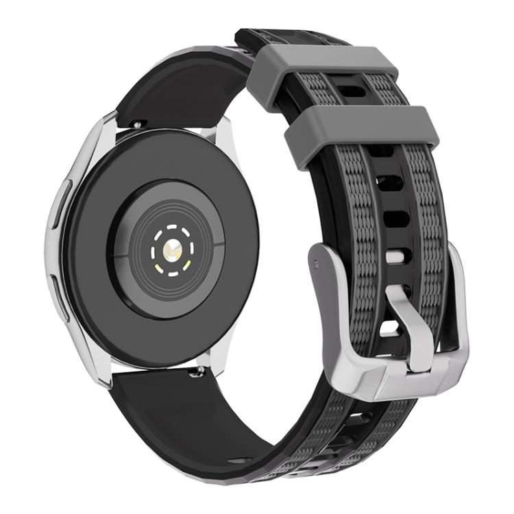22mm xDfind Dual-color Silicone Watch Band(Black Grey)